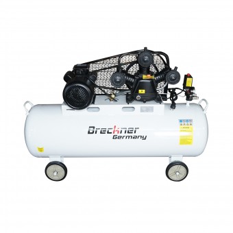 Compresor aer pe curea 200L, motor 3 cilindri 3KW/4CP, presiune maxima 8 bar, volum aer aspirat 525 L/min Breckner Germany