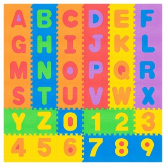 Covoras educativ puzzle 180x180cm alfabet rebel