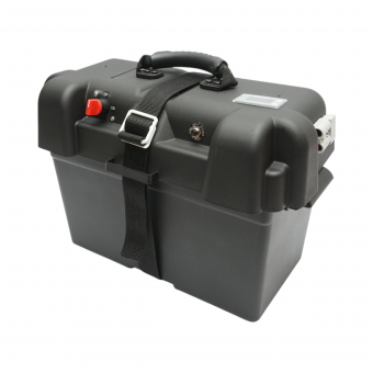 Cutie baterie auto 12V cu voltmetru DC 6-30V, intrerupator alimentare 100A, priza bricheta, afisaj LCD, 2xUSB 360x180x235mm