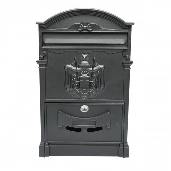 Cutie postala everest, negru antracit 410X260X90mm cu 2 chei si accesorii de prindere
