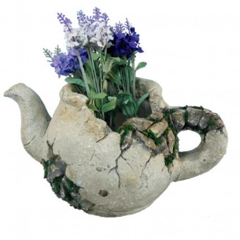 Decoratiune gradina Strend Pro Ceramic Gecco 2440, Ceainic pentru flori, 40x23x20 cm