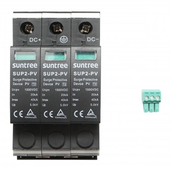 Descarcator la supratensiune cu semnalizare pentru sisteme fotovoltaice DC 3P tip C 1500VDC Suntree