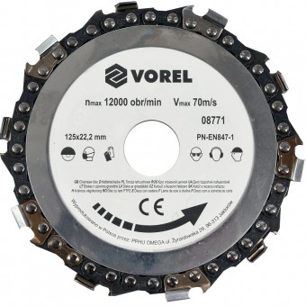 Disc circular pentru lemn, Vorel 08771, diametru exterior 125 mm, diametru interior 22.2 mm