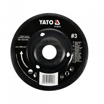Disc circular raspel depresat 125x22.2mm, Nr 3, Yato