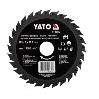 Disc circular raspel depresat, Yato, 125x5x22.2mm