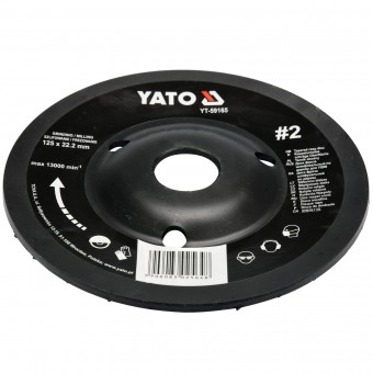 Disc circular raspel depresat Yato YT-59165, dimensiune 125x22.2mm, Numar 2, pentru lemn
