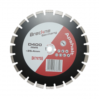 Disc diamantat segmentat 400x25.4mm, A40 segment 12mm pentru asfalt, beton proaspat Breckner Germany