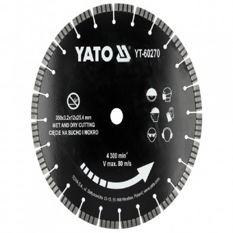 Disc diamantat taiere beton, uscat -umed, 350x25.4 mm