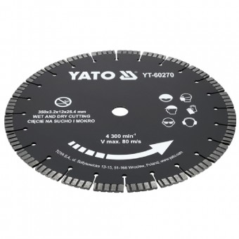 Disc diamantat taiere beton, uscat -umed, 400x25.4 mm