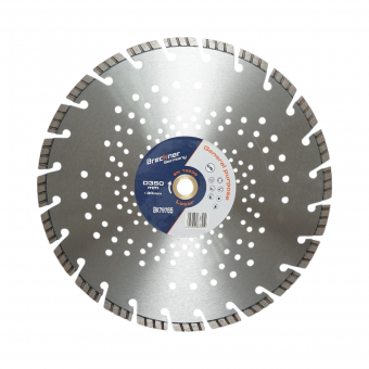 Disc diamantat turbo segmentat 350x30mm, segment 10mm pentru beton armat, pavele, boltari, piatra dura Breckner Germany	