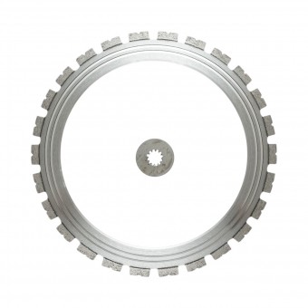 Disc inelar diamantat segmentat 400mm, 26 dinti, rola antrenare pentru masina de taiat beton Breckner Germany