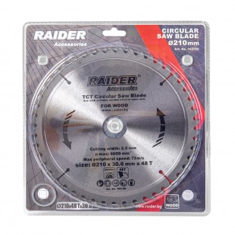 Disc pentru fierastrau circular Raider 210x48Tx30mm