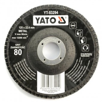 Disc pentru slefuit Yato YT-83294, granulometrie P80, diametru 125 mm