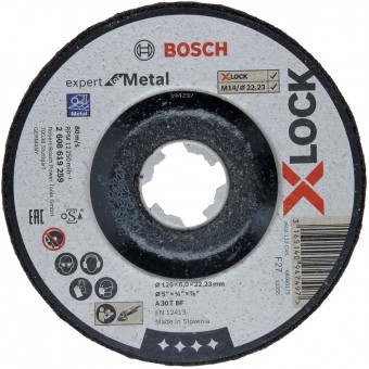 Disc X-LOCK Expert for Metal 125x6x22,23 pentru slefuire ingropata A 30 T BF - 3165140947497