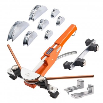 Dispozitiv de indoit tevi cupru si aluminiu, 6-22 mm, Unghi maxim de îndoire 90°, 7 matrite