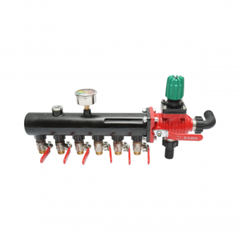 Distribuitor erbicidator metalic cu 6 cai, manometru cu glicerina 25 bar