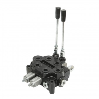 Distribuitor hidraulic cu 2 manete 150 Bar, debit 80L/min M22x1.5mm pentru Tractor Forestier si Graifer