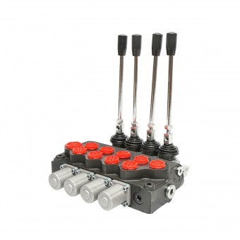 Distribuitor hidraulic cu 4 manete supapa de siguranta SD11 debit 80L/min levier si reductie -15 /+80 Breckner Germany