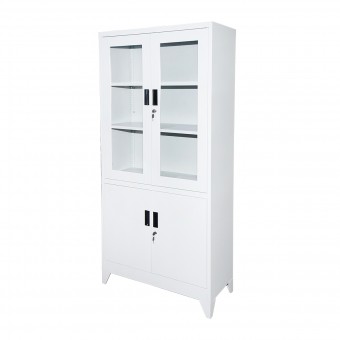 Dulap metalic cu 2 usi de sticla si 2 usi pline securizate 1900x900x400mm