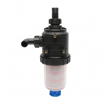 Filtru erbicidator transparent cu 2 site si valva autocuratare, racord 32mm