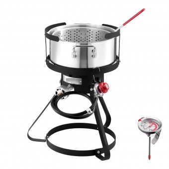 Friteuza multifunctionala cu arzator pe gaz, Capacitate 9.35 l, dimensiune 540×758 mm, Termometru