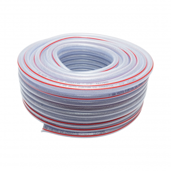 Furtun gradina PVC transparent 1/2 inch (12mm), PN9 bar, 12x18mm cu insertie textila impletita 50m/rola UZ INTENSIV