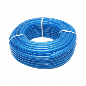 Furtun gradina transparent PVC 13mm (1/2 inch) cu insertie textila impletita 50m/rola Breckner Germany