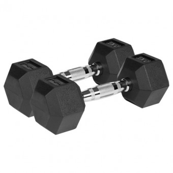 Gantere dumbbell hex fonta cauciucata 2x5kg rebel activ