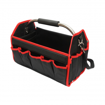 Geanta scule si unelte deschisa cu 15 buzunare, maner otel inoxidabil 420x210x290mm