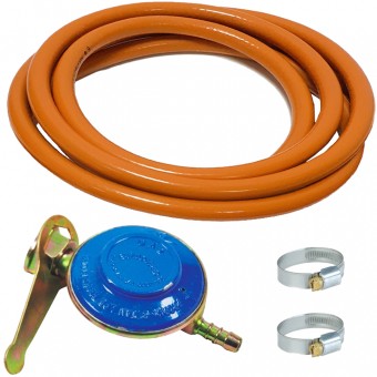 Kit Ceas regulator butelie gaz GPL, furtun 3 metri, 2 coliere otel