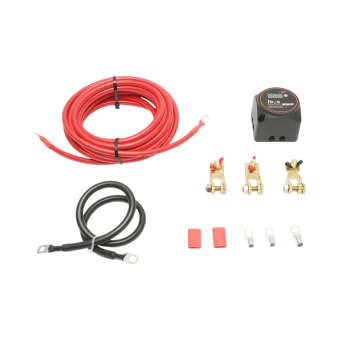 Kit izolator dublu de baterie 12V, 140A cu voltmetru digital, mod auto/manual IP67