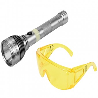 Kit lanterna cu baterii 3W si ochelari UV