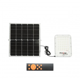 Lampa LED 1200lm, 3500K/6500K cu panou solar 25W, baterie LifePO4 3.2V/20Ah, senzor de miscare si telecomanda IP66 Breckner Germany