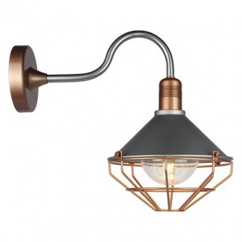 LAMPA MONTAJ PERETE SOCLU E27 IP65 - ROSE/GOLD