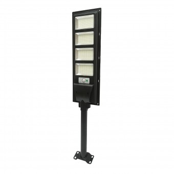 Lampa solara LED iluminat stradal 200W 6500K cu panou solar 12W, baterie 12000mAh, telecomanda, prindere pe stalp IP65 Breckner Germany