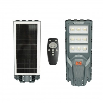 Lampa solara LED iluminat stradal 300W cu panou solar 20W, baterie 15000mAh, senzor miscare, telecomanda, prindere stalp IP65 Breckner Germany