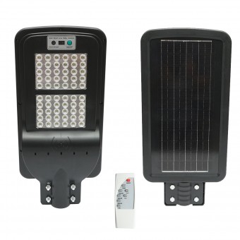 Lampa solara LED iluminat stradal 60W, 6500K cu panou solar, senzor de miscare si prindere pe stalp IP65 Breckner Germany