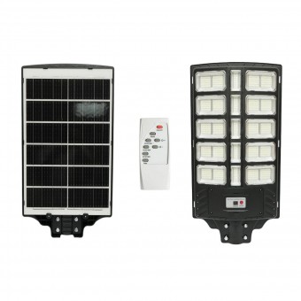 Lampa solara LED iluminat stradal 800W cu panou solar 25W, baterie 20000mAh, senzor miscare, telecomanda, prindere stalp IP66 Breckner Germany