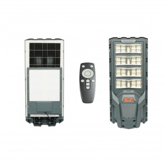 Lampa solara LED iluminat stradal 800W cu panou solar 40W, baterie 30000mAh, senzor miscare, telecomanda, prindere stalp IP65 Breckner Germany