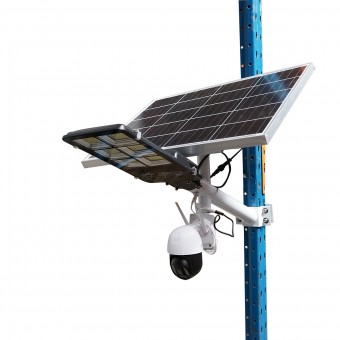 Lampa stradala LED 300W cu panou solar 60W, camera supraveghere 4G si baterie 16000mAh Breckner Germany