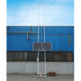 Lift electric cu carucior mobil si telecomanda pentru ridicare panouri solare fotovoltaice maxim 19m
