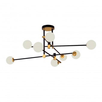 Lustra 8xG9, Aluminiu, IP20, Negru/Auriu, max 8x12 W, 1040 x 360 mm