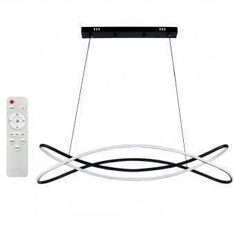 Lustra led 100W, 3CCT, dimabil, Telecomanda, 7000 lm, Negru, 88x100 cm