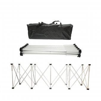 Masa de lucru pliabila tip acordeon cu 10 picioare, cadru din aluminiu 226x61x72cm