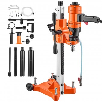 Masina de carotat umed/uscat, suport cu roti, Diametru gaurire 20-202 mm, 1500 W, 4 x carote 25, 50, 76, 102 mm