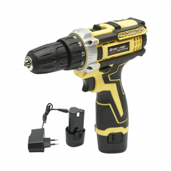 Masina de insurubat si gaurit cu 2 baterii litiu 12V/1.5Ah, cuplu 25Nm, mandrina 10mm, 2 trepte turatie 0-1350rpm Breckner Germany