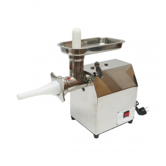 Masina de tocat carne electrica inox + otel 1200W, 220V, capacitate 100 kg/h, adaptor carnati, 1 sita si 1 cutit incluse 340x185x365mm