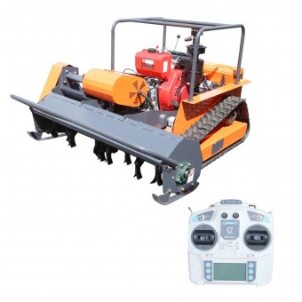 Masina de tuns iarba cu telecomanda pe senile, motor diesel 12.5CP, latime de taiere 1200mm THOR