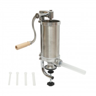 Masina de umplut carnati verticala inox 1.25kg, 4 palnii 15, 19, 22, 25mm incluse