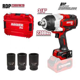 Masina insurubat cu impact motor fara perii 3/4 x 2300Nm, baterie  4Ah cu 3 tubulare